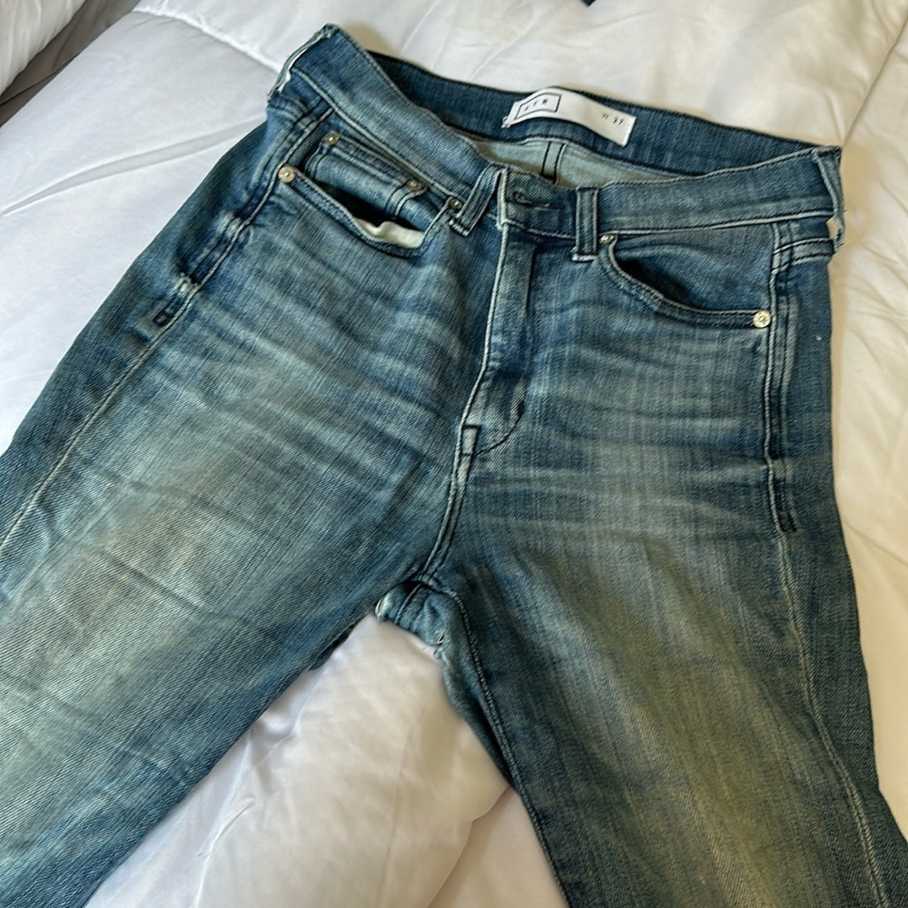 AYR Bomb Pop rough hem jeans. ***some damage***